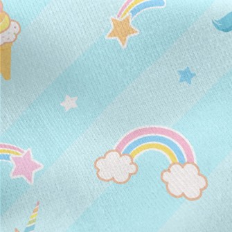 Unicorn And Ice Cream Flying I Jersey Backed Fleece