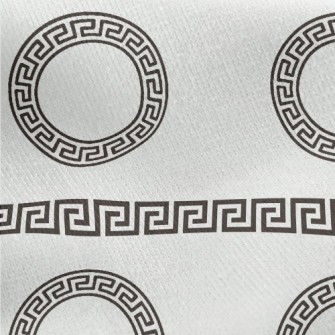 Greek Style Circular Geometric Jersey Backed Fleece