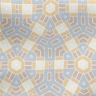 Mosaic Style Geometric Pattern Jersey Backed Fleece