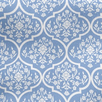 Blue And White Porcelain-like  Jersey Backed Fleece
