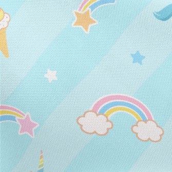 Unicorn And Ice Cream Flying I Pongee