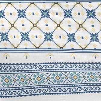 Blue Ethnic Decorative Pattern Pongee