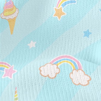 Unicorn And Ice Cream Flying I Stretch Jersey