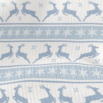 Silhouette Elk With Snowflakes Stretch Jersey