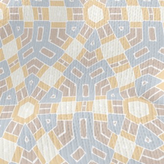 Mosaic Style Geometric Pattern Stretch Jersey