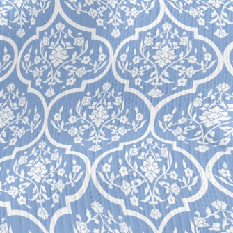 Blue And White Porcelain-like  Stretch Jersey