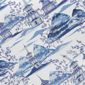 Beautiful Vintage Ink Painting Midweight Cotton Poplin