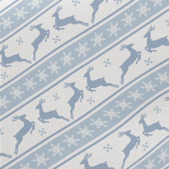 Silhouette Elk With Snowflakes Midweight Cotton Poplin