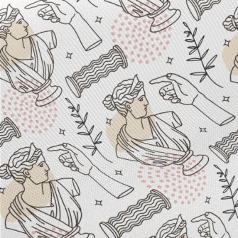 Ancient Greek Sculpture Patter Midweight Cotton Poplin