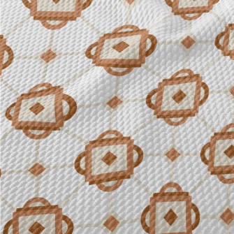 Geometric Retro Mosaic Birdseye Piqué