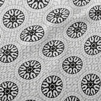 Monochrome Circular Mandala Birdseye Piqué