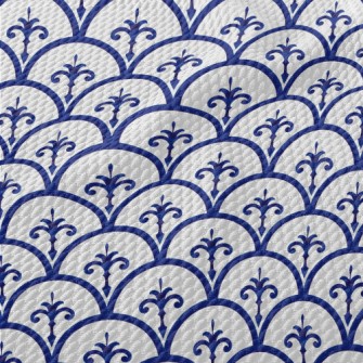 Blue Ceramic Pattern Birdseye Piqué