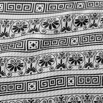 Black Ethnic Stripes Birdseye Piqué