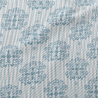 Royal Blue And White Damask Birdseye Piqué