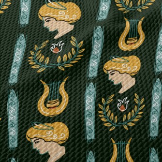 Greek Style Classic Pattern Birdseye Piqué