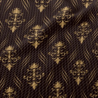 Gold Three-dimensional Floral  Birdseye Piqué