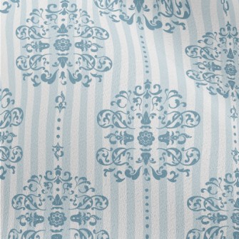 Royal Blue And White Damask Chiffon