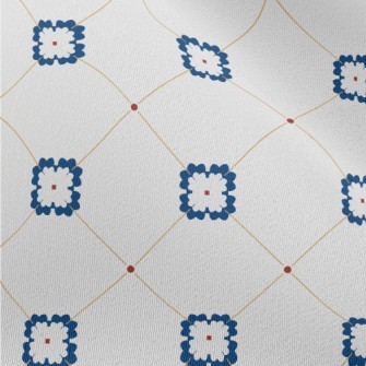 Blue Colored Tile Texture Chiffon
