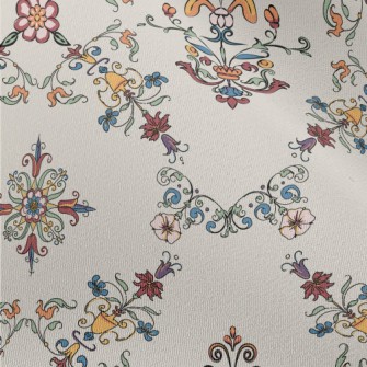 Colorful Retro Floral Geometri Chiffon