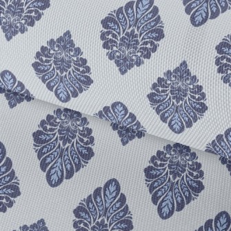 Victorian Blue Damask Waterproof Oxford
