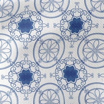 Blue Beautiful Tile Texture Waterproof Canvas