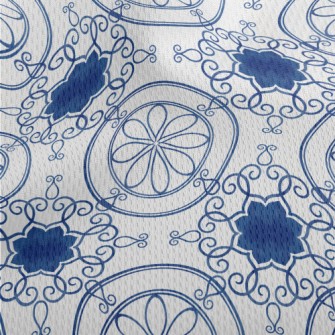 Blue Beautiful Tile Texture Athletic Mesh Flat Back