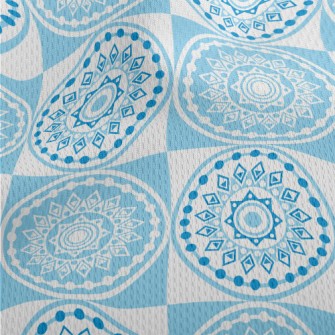 Light Blue Mandala Athletic Mesh Flat Back