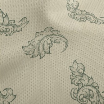 Baroque Botanical Geometric Pa Athletic Mesh Flat Back