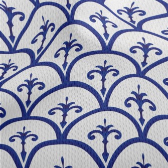 Blue Ceramic Pattern Athletic Mesh Flat Back