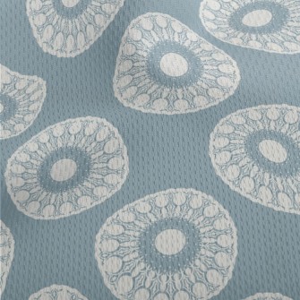 Retro Blue Complex Circle Athletic Mesh Flat Back