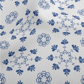 Blue Textured Tiles Athletic Mesh Flat Back