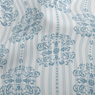 Royal Blue And White Damask Athletic Mesh Flat Back