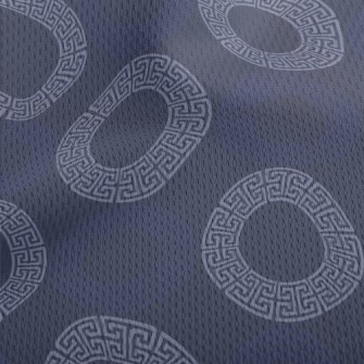 Greek Abstract Circular Geomet Athletic Mesh Flat Back