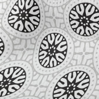 Monochrome Circular Mandala Terry