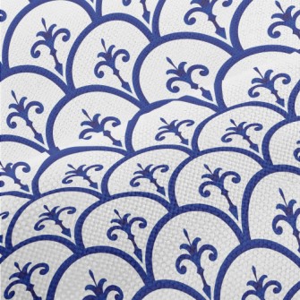 Blue Ceramic Pattern Performance Linen