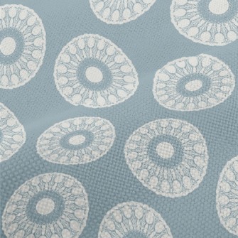 Retro Blue Complex Circle Performance Linen