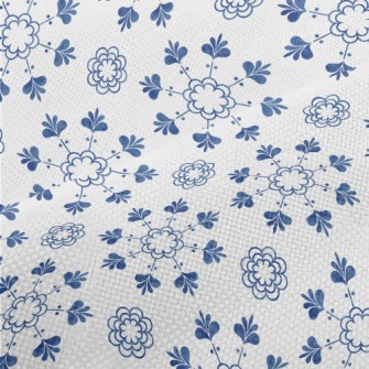Blue Textured Tiles Performance Linen