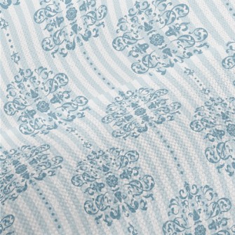 Royal Blue And White Damask Performance Linen