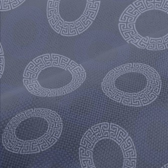 Greek Abstract Circular Geomet Performance Linen
