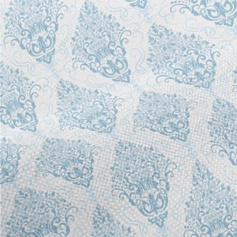 Intricate Blue Damask Performance Linen