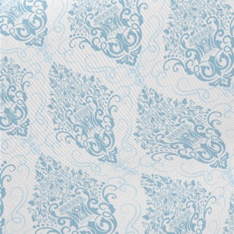Intricate Blue Damask Twill