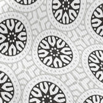 Monochrome Circular Mandala Standard Corduroy