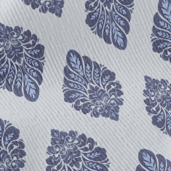 Victorian Blue Damask Standard Corduroy
