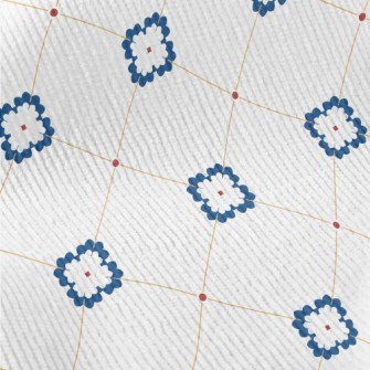 Blue Colored Tile Texture Standard Corduroy