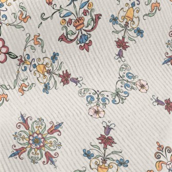 Colorful Retro Floral Geometri Standard Corduroy