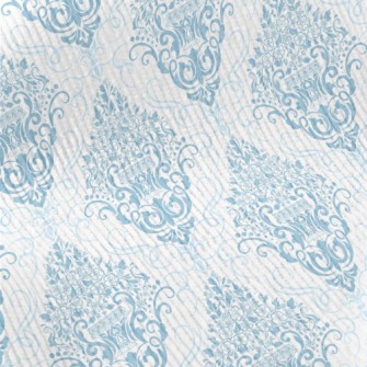 Intricate Blue Damask Standard Corduroy