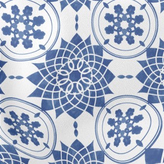 Blue Tile Flower Stretch Ponte