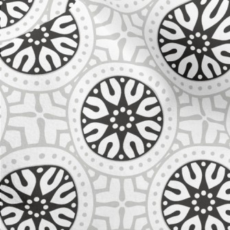 Monochrome Circular Mandala Micro Fleece