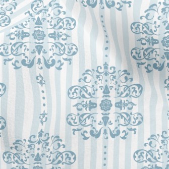 Royal Blue And White Damask Micro Fleece