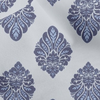 Victorian Blue Damask Micro Fleece